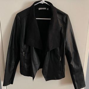 Faux black leather jacket